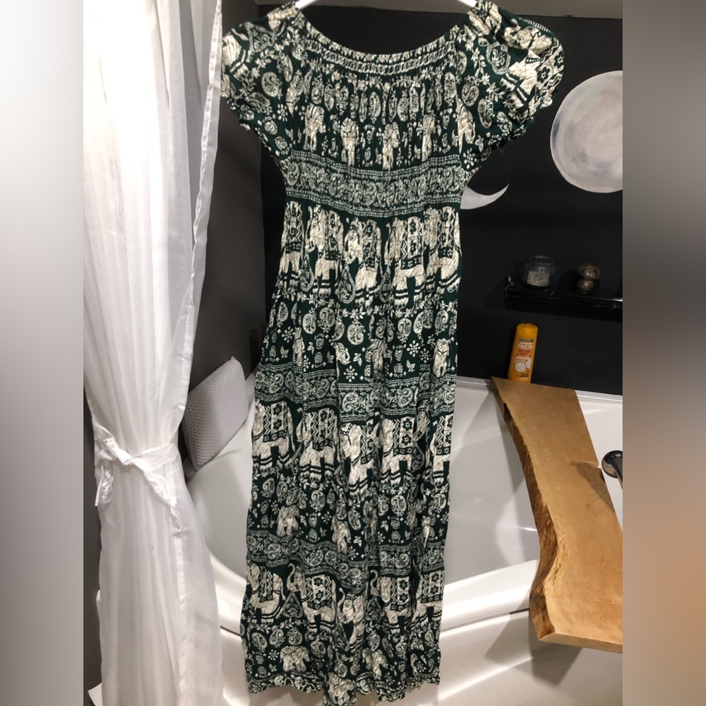 Green elephant dress